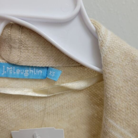 J. McLaughlin Rosalind long Open patterned beige cardigan sweater duster XS NWT - Picture 5 of 6